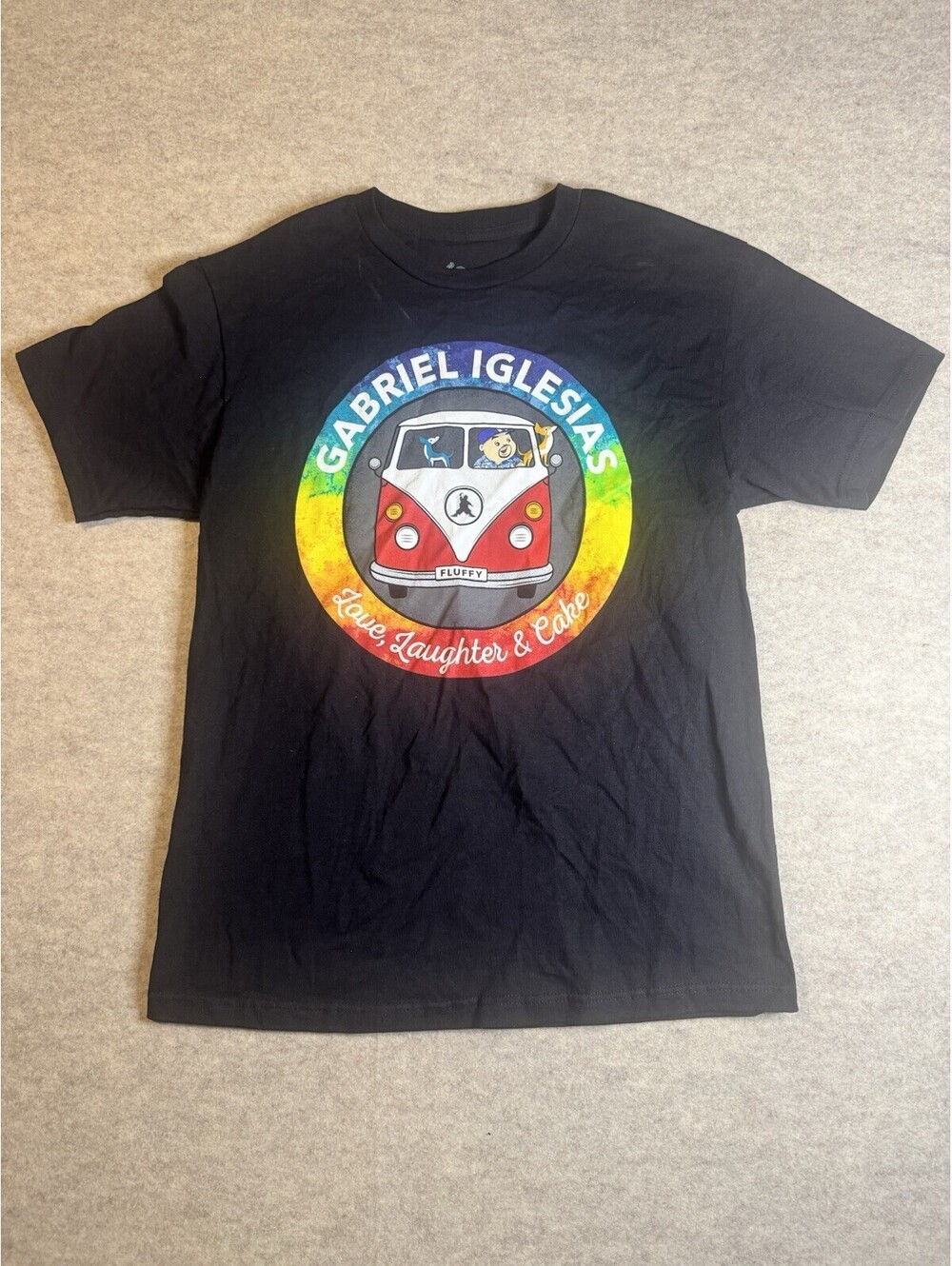 Gabriel Iglesias Shirt Mens XL Black Love Laughter Cake Fluffy Comedy Tour Tee